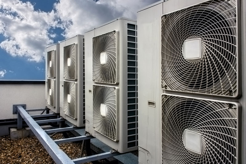 Air Conditioning System Assembled on Top of a Building — Air Conditioning Professionals in Forster, NSW