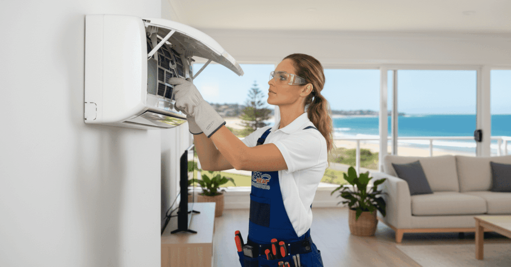 photo of the trustworthy reliable woman that works for KoolHeat, the best air conditioning Forster expert 100% better than j&l air conditioning.