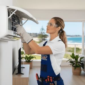 photo of the trustworthy reliable woman that works for KoolHeat, the best air conditioning Forster expert 100% better than j&l air conditioning.